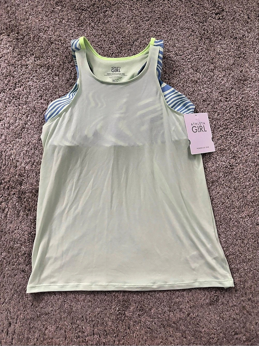 Athleta Girl Girls Tank Top in Green & Blue NWT Size XXL 16